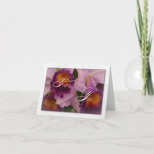 Cattleya Hybrid Orchid Thank You Note Card