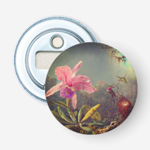 Cattleya Orchid and Three Hummingbirds Heade Bottle Opener