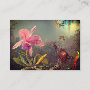 Cattleya Orchid and Three Hummingbirds Heade Enclosure Card