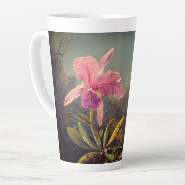 Cattleya Orchid and Three Hummingbirds Heade Latte Mug (Left Angle)