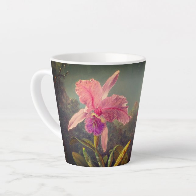 Cattleya Orchid and Three Hummingbirds Heade Latte Mug (Left Angle)