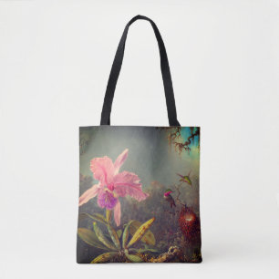 Cattleya Orchid and Three Hummingbirds Heade Tote Bag