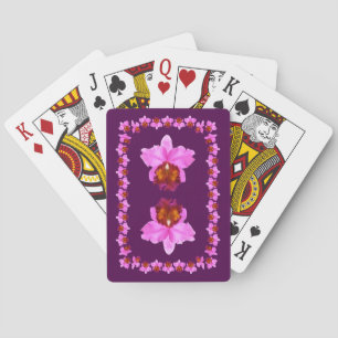 Cattleya Orchid Motif Print Playing Cards