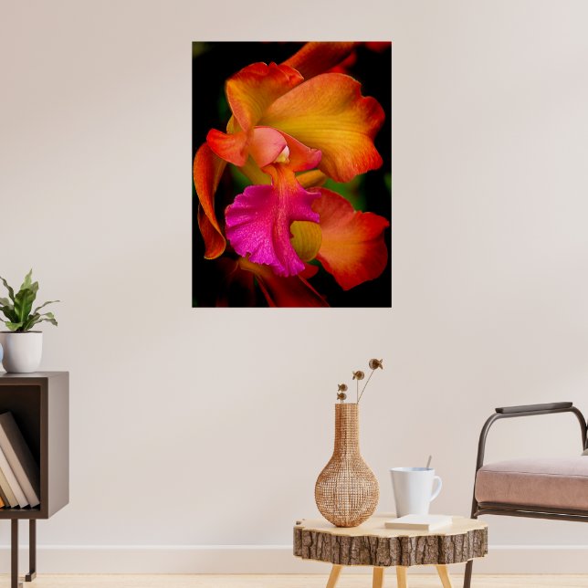 Cattleya Orchid Portrait Poster (Living Room 3)