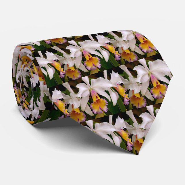 Cattleya Orchids Men's Tie (Rolled)