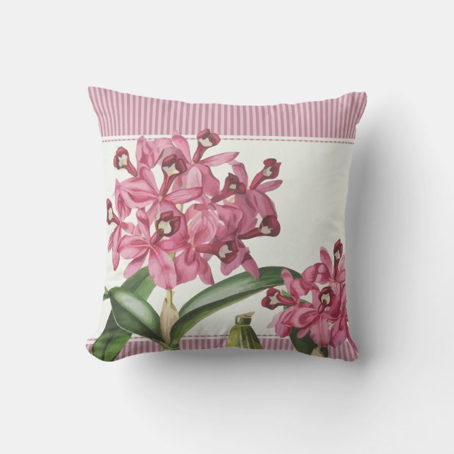 Cattleya Pink Orchid Cushion (Front)