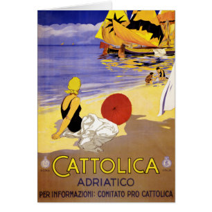 Cattolica Adriatico Italy Vintage Travel Poster Re