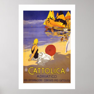 Cattolica Italy Vintage Travel Poster