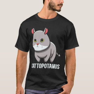 Cattopotamus Cute Cat Hippo Hybrid Animal Graphic T-Shirt