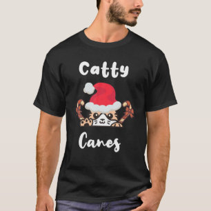 Catty Canes Christmas Cat Santa Claus Xmas Kitty T-Shirt