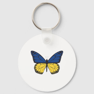 Catumet International Ukraine Flag Butterfly Key Ring