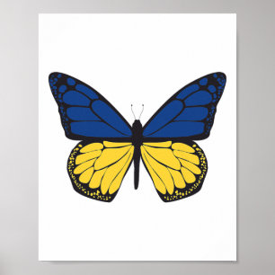 Catumet International Ukraine Flag Butterfly Poster