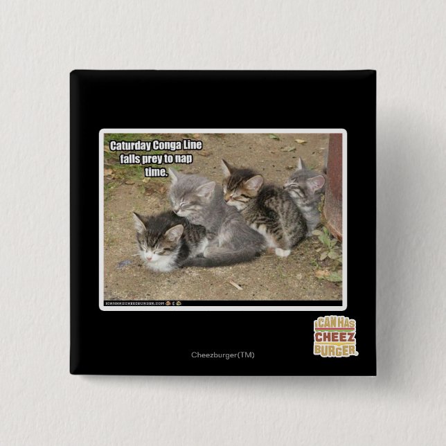 Caturday Conga Line 15 Cm Square Badge (Front)