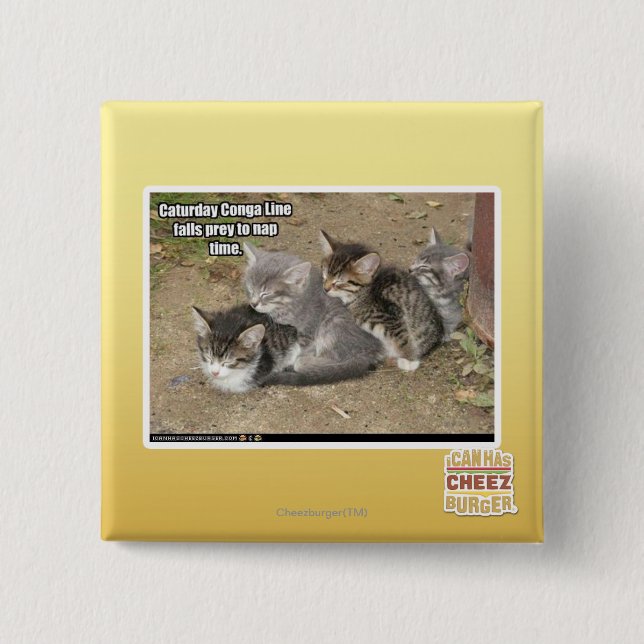 Caturday Conga Line 15 Cm Square Badge (Front)