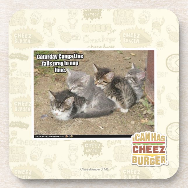 Caturday Conga Line Coaster (Front)