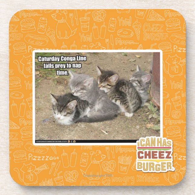 Caturday Conga Line Coaster (Front)