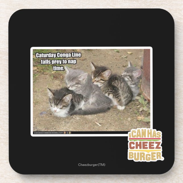 Caturday Conga Line Coaster (Front)