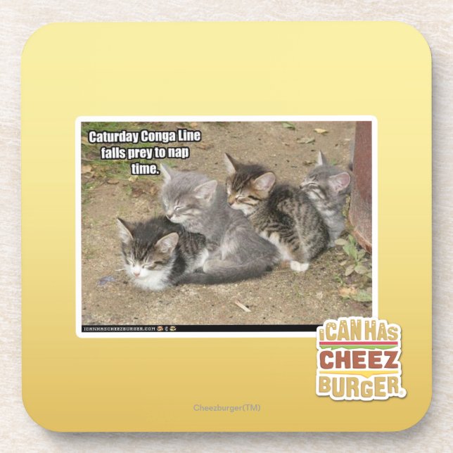 Caturday Conga Line Coaster (Front)