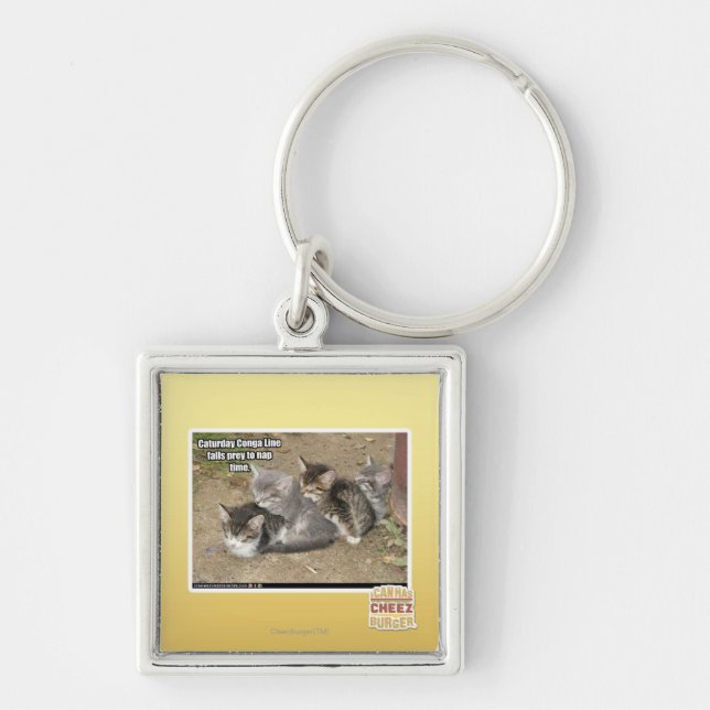 Caturday Conga Line Key Ring (Front)