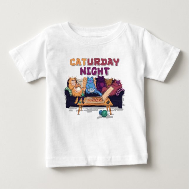 Caturday Night Baby T-Shirt (Front)