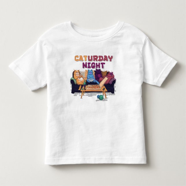 Caturday Night Toddler T-Shirt (Front)