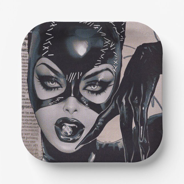 Catwoman #50 Sozomaika Cover Illustration Paper Plate (Front)