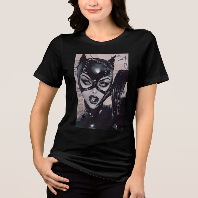 Catwoman #50 Sozomaika Cover Illustration Tri-Blend Shirt (Front)