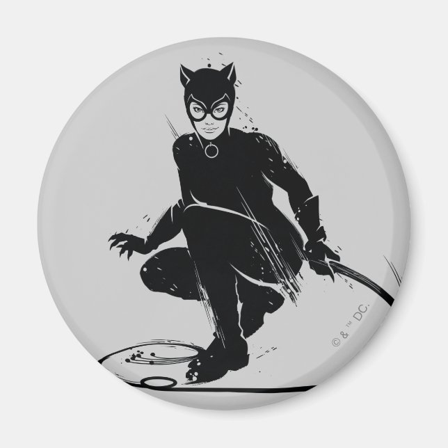 Catwoman Ink Brush Pose Magnet (Front)