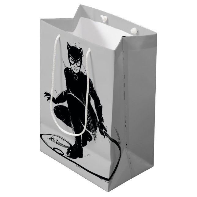 Catwoman Ink Brush Pose Medium Gift Bag (Front Angled)