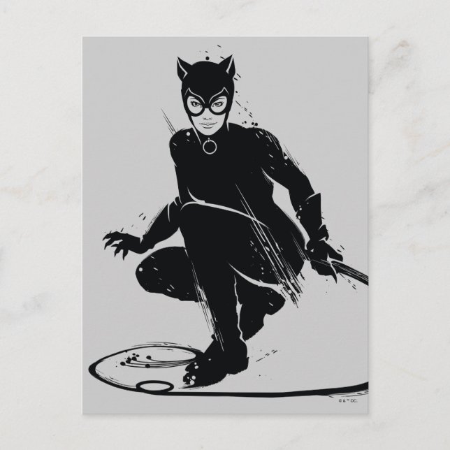 Catwoman Ink Brush Pose Postcard (Front)