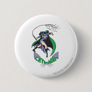 Catwoman & Logo Green 6 Cm Round Badge