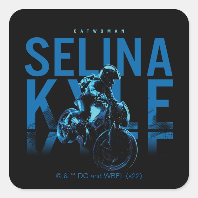 Catwoman Selina Kyle Motorcycle Square Sticker (Front)