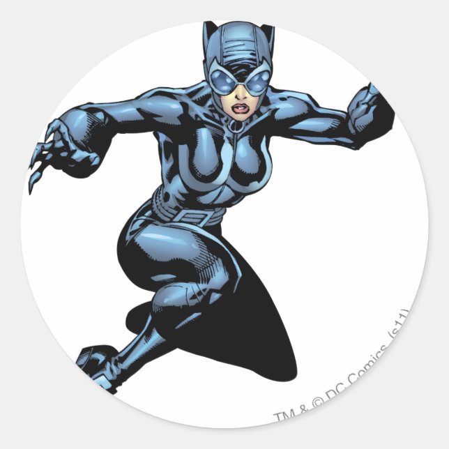 Catwoman with Claws Classic Round Sticker (Front)