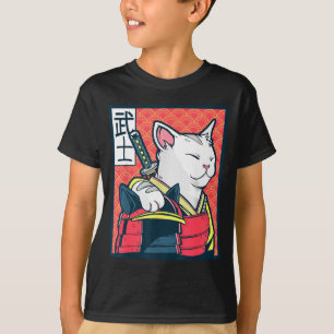 Catzilla Ancient Japanese Cat Art Vintage Ninja T  T-Shirt