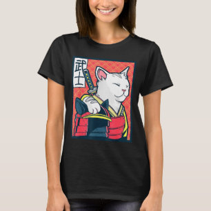Catzilla Ancient Japanese Cat Art Vintage Ninja T T-Shirt