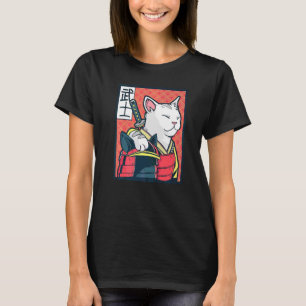 Catzilla Ancient Japanese Cat Vintage Ninja Cat T-Shirt