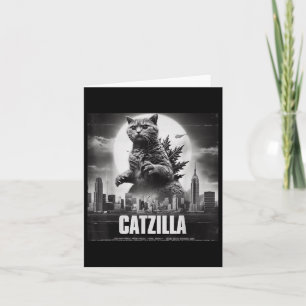 Catzilla Cat Japanese Art Funny  Card