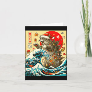 Catzilla Cat Japanese Art Funny Xmas For Men Women Card