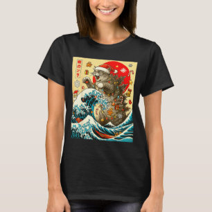 Catzilla Cat Japanese Art Funny Xmas For Men Women T-Shirt