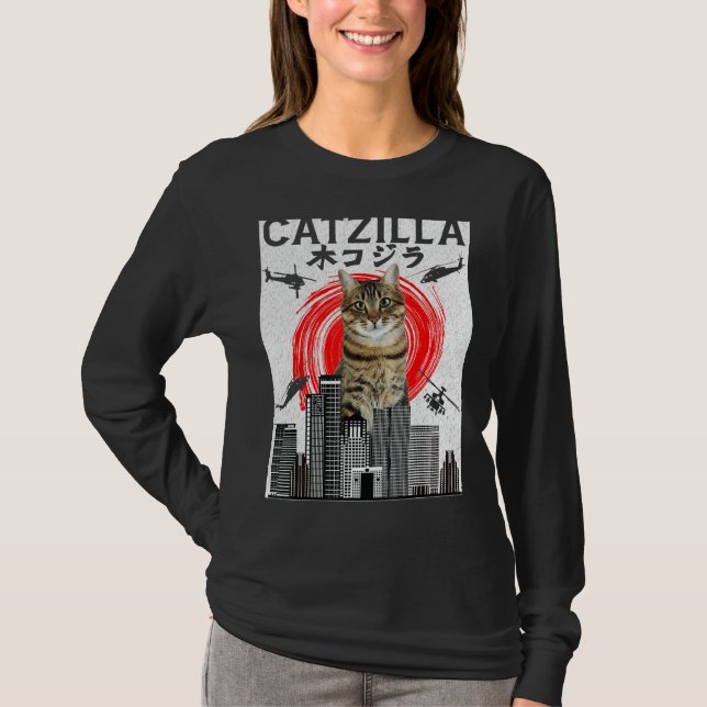 Catzilla Cat Kitten T-Shirt (Front)