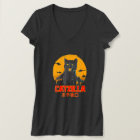 Catzilla Cat Retro Sunset Japanese Kitten