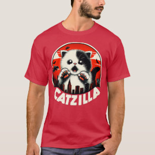 CATZILLA Cute Fierce Kitty Overlooking the City T-Shirt