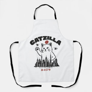 Catzilla – Funny Cat Godzilla Parody  Apron