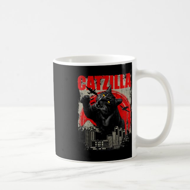 Catzilla - Funny Cat Lover Kitten Kitty Short Slee Coffee Mug (Right)