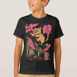 Catzilla Funny Giant Cat Monster Kaiju Japanese Ka T-Shirt