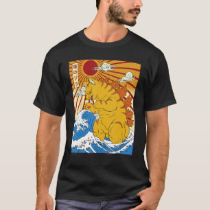 Catzilla Funny Japanese Cat Lover Kitten Gift Vint T-Shirt