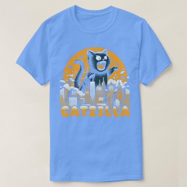 Catzilla Funny Vintage Cat T-Shirt (Design Front)