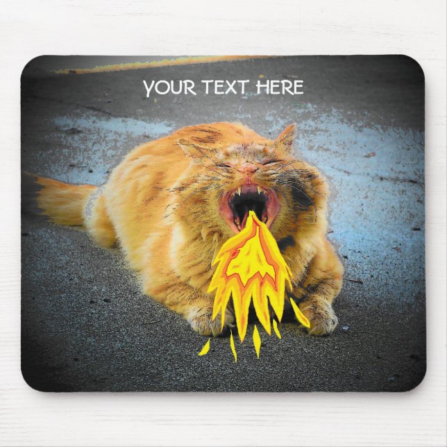 Catzilla has fire breath! mouse pad (Front)