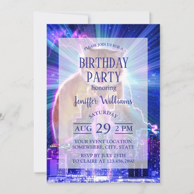 Catzilla                                           invitation (Front)