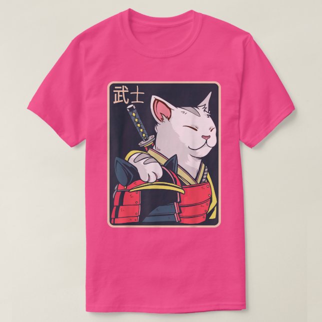 Catzilla - Japanese Cat Art - Katana Sword - Anime T-Shirt (Design Front)